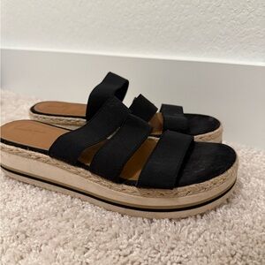American Apparel Black and Tan Platform Sandals